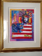 God Bless America II Unique 24x18 Works on Paper (not prints) by Peter Max - 3