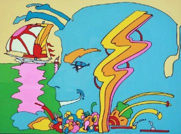 Mystic Sailing AP 1972 (Vintage) Limited Edition Print - Peter Max Mystic Sailing AP 1972 (Vintage) Limited Edition Print - Peter Max