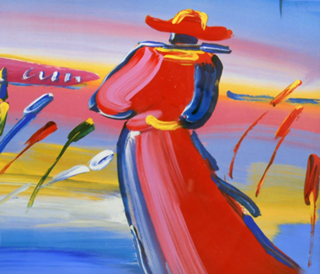 Walking in Reeds 1999 30x36 Works on Paper (not prints) by Peter Max