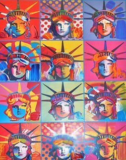 Liberty And Justice For All (a Unique Variation) 2001 Unique 24x18 Works on Paper (not prints) - Peter Max Liberty And Justice For All (a Unique Variation) 2001 Unique 24x18 Works on Paper (not prints) - Peter Max