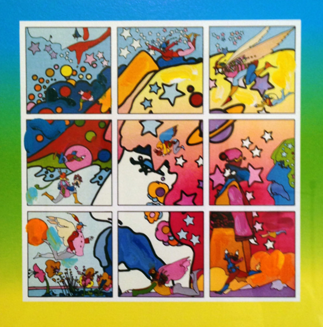 Profile on Blends - Deluxe Ver.1 #4 Unique 19x15 Works on Paper (not prints) by Peter Max Profile on Blends - Deluxe Ver.1 #4 Unique 19x15 Works on Paper (not prints) by Peter Max