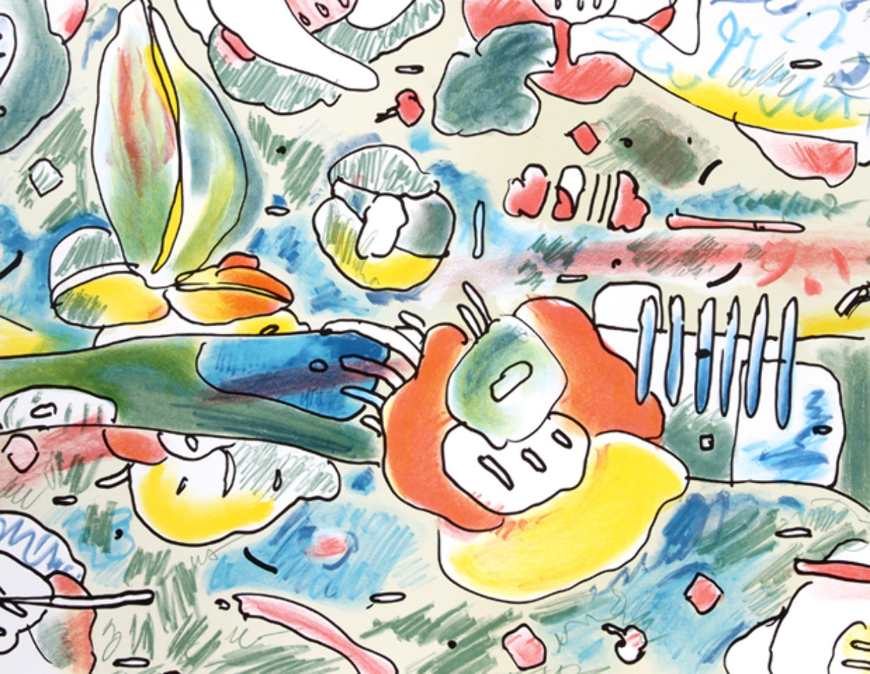 Flower Abstract 1980 Limited Edition Print by Peter Max Flower Abstract 1980 Limited Edition Print by Peter Max