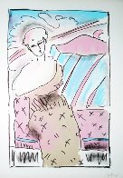 Seated Lady 1978 Limited Edition Print by Peter Max - 1 Seated Lady 1978 Limited Edition Print by Peter Max - 1