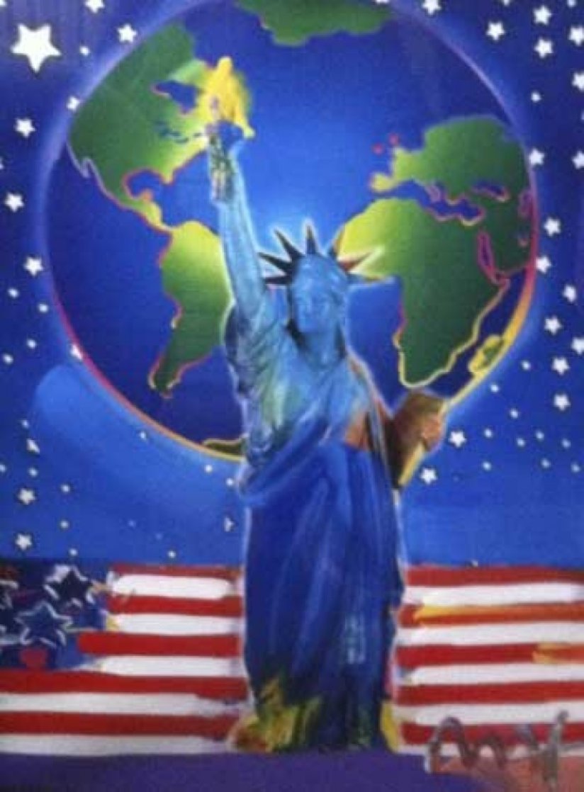 Peace on Earth 2001 Unique 39x33 Works on Paper (not prints) by Peter Max Peace on Earth 2001 Unique 39x33 Works on Paper (not prints) by Peter Max
