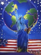 Peace on Earth 2001 Unique 39x33 Works on Paper (not prints) by Peter Max - 0 Peace on Earth 2001 Unique 39x33 Works on Paper (not prints) by Peter Max - 0