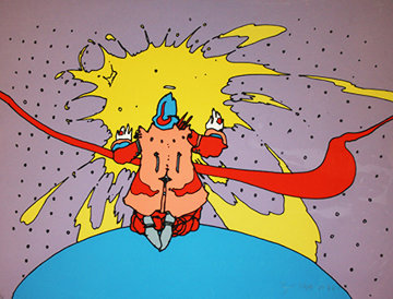 Kneeling Man 1972 Limited Edition Print - Peter Max Kneeling Man 1972 Limited Edition Print - Peter Max