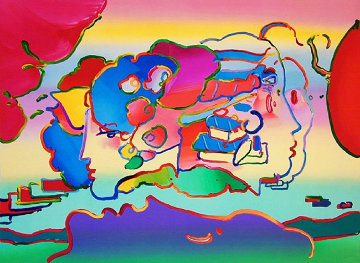 Three Faces 1991 Limited Edition Print - Peter Max Three Faces 1991 Limited Edition Print - Peter Max