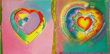 Hearts II AP 1992 Limited Edition Print - Peter Max Hearts II AP 1992 Limited Edition Print - Peter Max