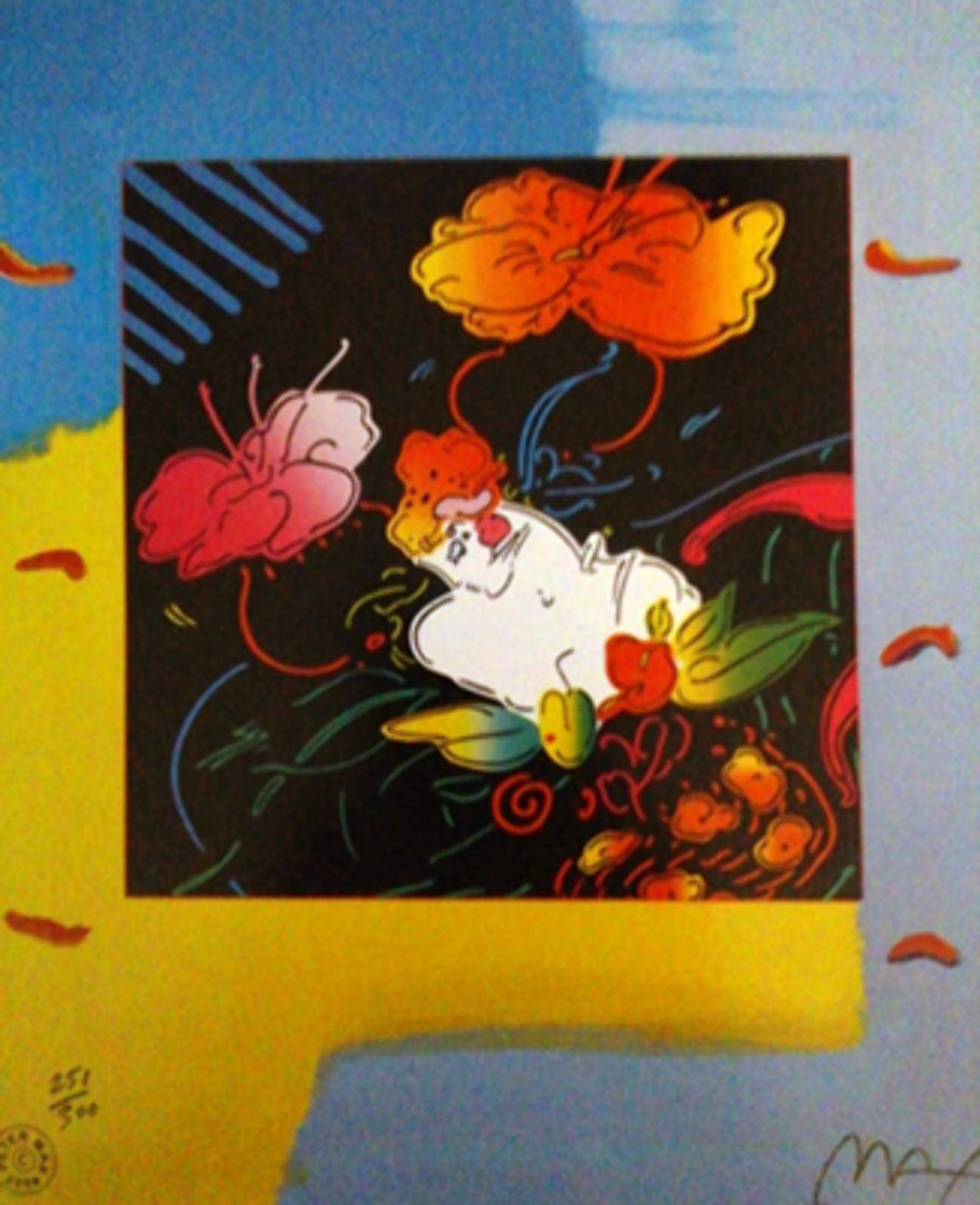 Lady Floating Flowers 2004 Limited Edition Print by Peter Max Lady Floating Flowers 2004 Limited Edition Print by Peter Max