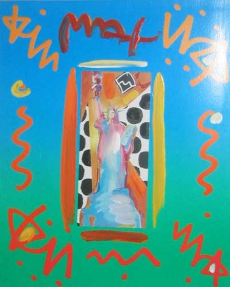 Statue of Liberty Collage 14x12 Works on Paper (not prints) by Peter Max Statue of Liberty Collage 14x12 Works on Paper (not prints) by Peter Max