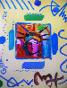 Liberty Head II Collage 1997 Unique 23x21 Works on Paper (not prints) by Peter Max - 0