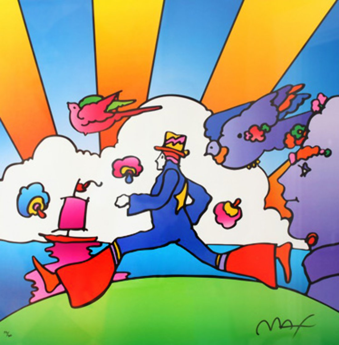 Cosmic Runner 2000 Limited Edition Print by Peter Max Cosmic Runner 2000 Limited Edition Print by Peter Max