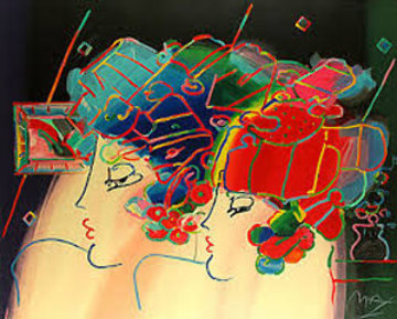 Mondrian Ladies on Black 1989 Limited Edition Print - Peter Max Mondrian Ladies on Black 1989 Limited Edition Print - Peter Max