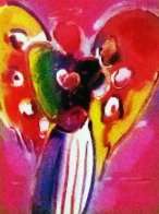 Angel With Heart on Blends 2007 Unique #740 26x22 Works on Paper (not prints) by Peter Max - 0 Angel With Heart on Blends 2007 Unique #740 26x22 Works on Paper (not prints) by Peter Max - 0