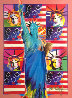 God Bless America III - With Five Liberties 2005 Unique 24x18 Works on Paper (not prints) by Peter Max - 0