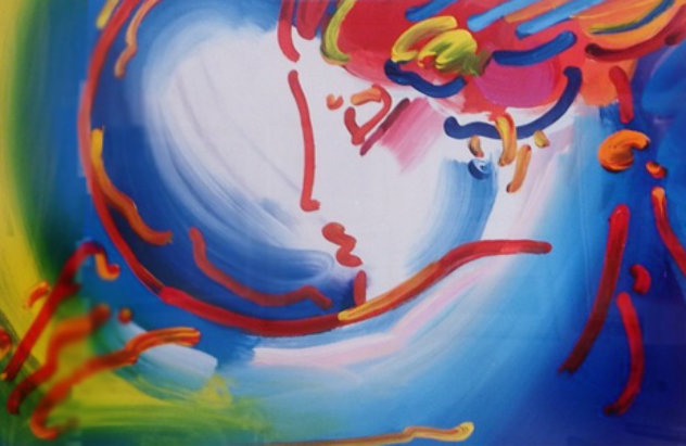 I Love the World Unique 2004 18x23 Works on Paper (not prints) by Peter Max