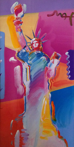 Statue of Liberty 2001 53x34 Huge Works on Paper (not prints) - Peter Max