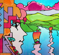 Blushing Beauty on Blends 2006 Unique 24x22 Works on Paper (not prints) by Peter Max - 0 Blushing Beauty on Blends 2006 Unique 24x22 Works on Paper (not prints) by Peter Max - 0