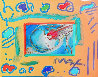 I Love the World Collage Unique 1999 12x14 Works on Paper (not prints) by Peter Max - 0