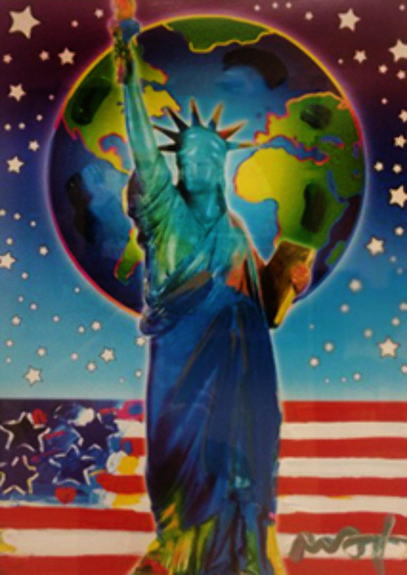 Peace on Earth 2 Unique 2005 27x21 Works on Paper (not prints) by Peter Max