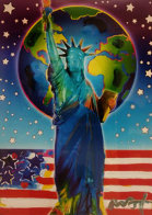 Peace on Earth 2 Unique 2005 27x21 Works on Paper (not prints) by Peter Max - 0