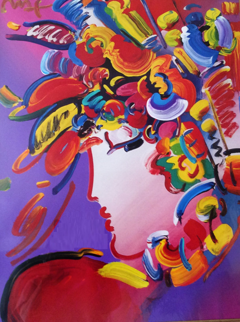 Blushing Beauty 2002 Unique 34x40 Super Huge Works on Paper (not prints) by Peter Max Blushing Beauty 2002 Unique 34x40 Super Huge Works on Paper (not prints) by Peter Max