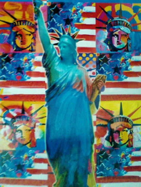 God Bless America, Ver. 1 2010 32x28 Unique Works on Paper (not prints) by Peter Max