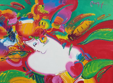 Flower Blossom Lady #5 2004 39x48 Super Huge Original Painting - Peter Max Flower Blossom Lady #5 2004 39x48 Super Huge Original Painting - Peter Max