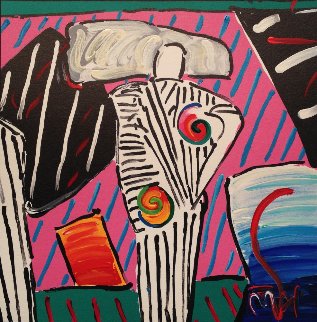 Timeline Dega Man Unique 1989 11x11 Works on Paper (not prints) - Peter Max Timeline Dega Man Unique 1989 11x11 Works on Paper (not prints) - Peter Max