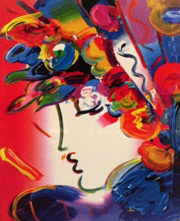 Blushing Beauty on Blends 2006 10x8 Works on Paper (not prints) - Peter Max Blushing Beauty on Blends 2006 10x8 Works on Paper (not prints) - Peter Max