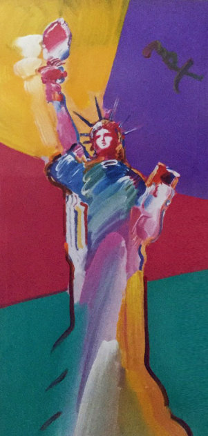 Statue of Liberty 2001 33x53 Huge Works on Paper (not prints) by Peter Max