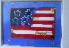 Flag With Heart Unique 1999 31x37 Works on Paper (not prints) by Peter Max - 1 Flag With Heart Unique 1999 31x37 Works on Paper (not prints) by Peter Max - 1