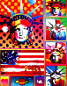 Patriotic Series: Five Liberties and a Flag Unique 2006 32x24 Works on Paper (not prints) by Peter Max - 0
