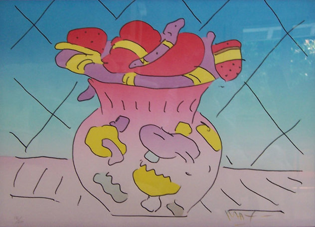 Red Vase 1982 Limited Edition Print by Peter Max