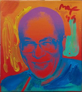 Dalai Lama Unique 1999 16x14 Original Painting - Peter Max Dalai Lama Unique 1999 16x14 Original Painting - Peter Max