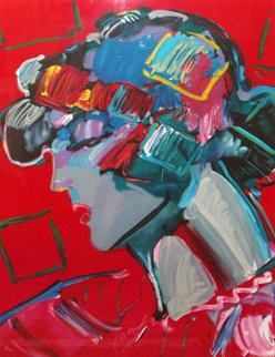 Crimson Lady 1987 Limited Edition Print - Peter Max
