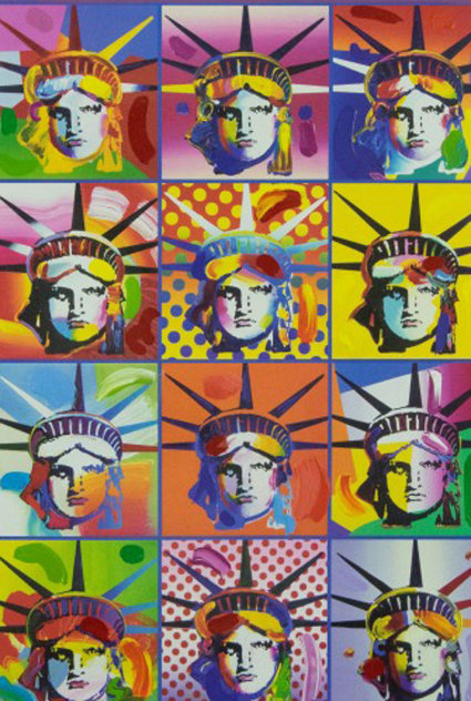 Liberty and Justice for All II Unique 2005 32x38 Works on Paper (not prints) by Peter Max