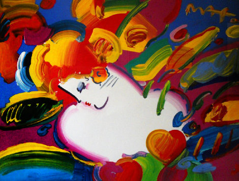 Flower Blossom Lady Unique 1999 36x30 Works on Paper (not prints) - Peter Max