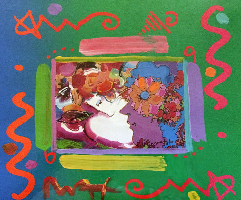 Flower Blossom Lady Collage 2000 25x25 Works on Paper (not prints) - Peter Max