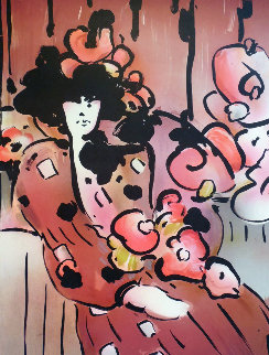 Brown Lady With Vase 1981 Limited Edition Print - Peter Max Brown Lady With Vase 1981 Limited Edition Print - Peter Max
