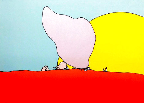 Rocks and Sun 1971 (Vintage) Limited Edition Print - Peter Max