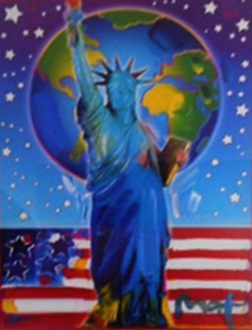 Peace on Earth 2 Unique 32x37 Huge Works on Paper (not prints) - Peter Max