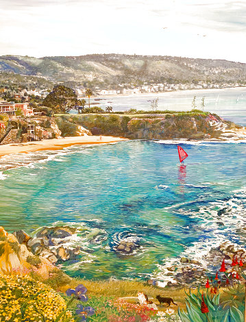 Vista Pointe Laguna Beach 61x41 Huge Original Painting - Ruth Mayer