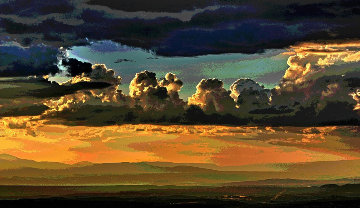 Clouds Over Santa Fe AP 2014 Aluminum - New Mexico Limited Edition Print - Les Mayers