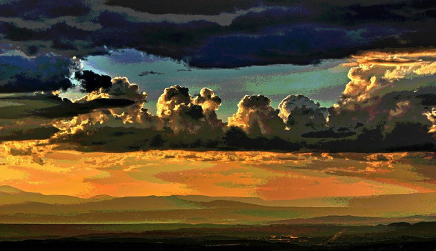 Clouds Over Santa Fe AP 2014 Aluminum - New Mexico Limited Edition Print by Les Mayers