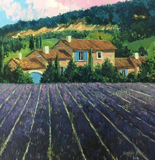 Lavender Fields Embellished Limited Edition Print by Barbara McCann