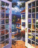 Balmy Bermuda Breeze 1997 Embellished Huge Limited Edition Print by Barbara McCann - 1