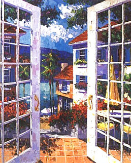 Balmy Bermuda Breeze 1997 Embellished Huge Limited Edition Print - Barbara McCann Balmy Bermuda Breeze 1997 Embellished Huge Limited Edition Print - Barbara McCann
