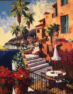 Day in Villa Franche 2005 Embellished Limited Edition Print - Barbara McCann Day in Villa Franche 2005 Embellished Limited Edition Print - Barbara McCann