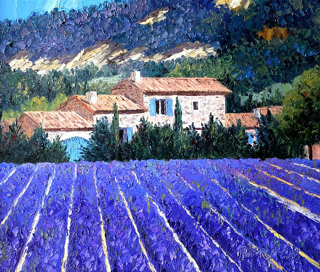 On the Way to Rousillon 2000 29x33 - France Original Painting - Barbara McCann